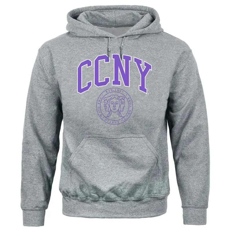 City College of New York Heritage Hooded Sweatshirt (Charcoal Grey) sold by Barnesmith