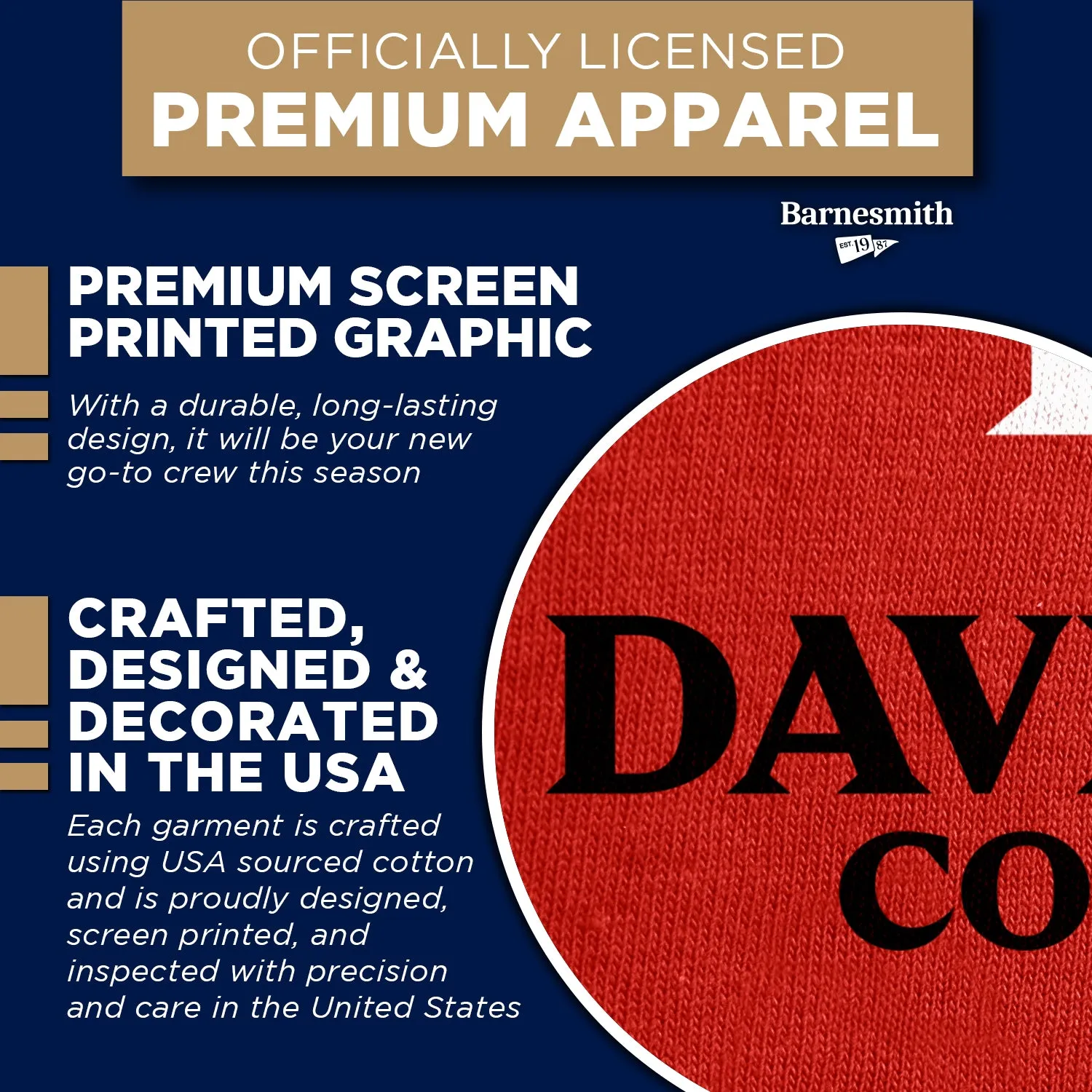 Davidson College Heritage Sweatshirt (Red) sold by Barnesmith product image thumbnail 4