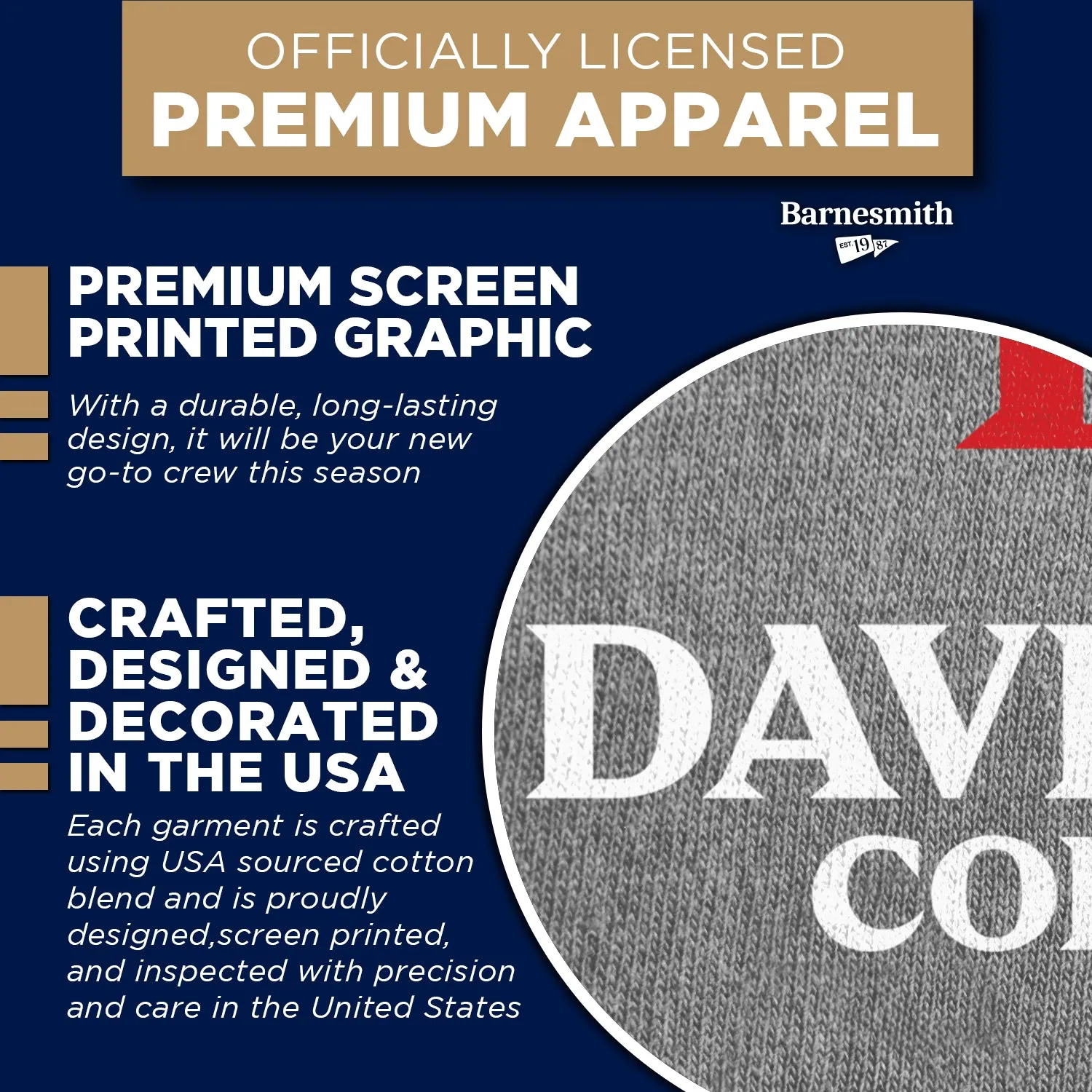 Davidson College Heritage Sweatshirt (Charcoal Grey) sold by Barnesmith product image thumbnail 4