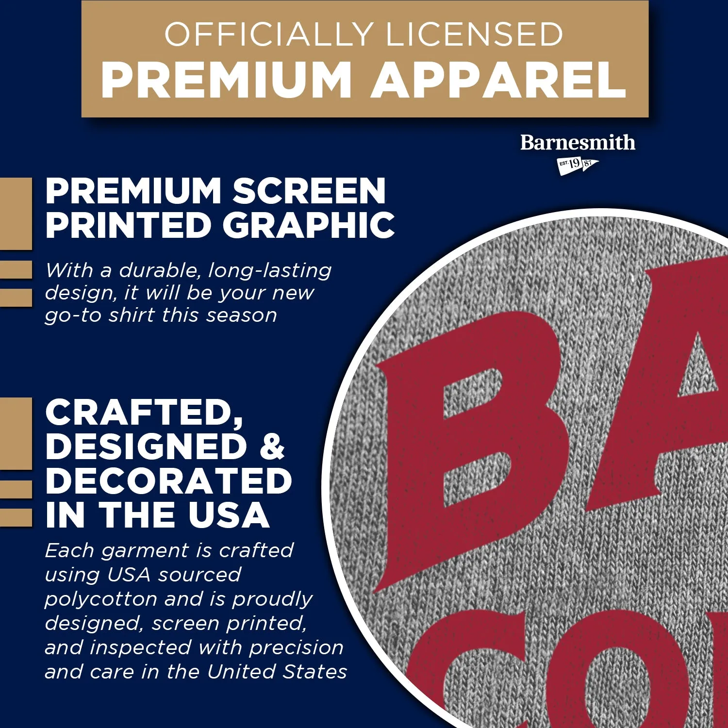 Bates College Classic T-Shirt (Charcoal Grey) sold by Barnesmith product image thumbnail 4