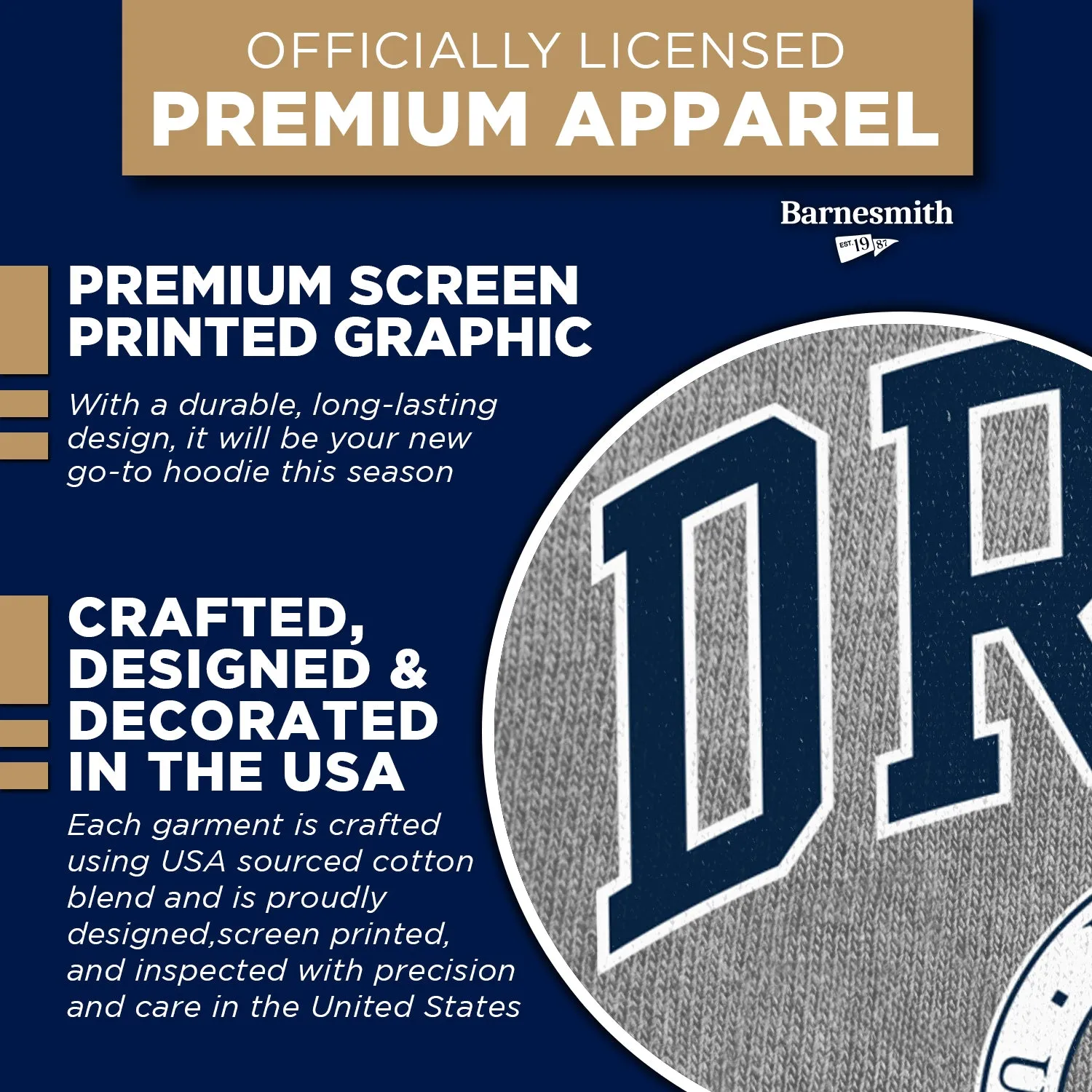 Drew University Heritage Hooded Sweatshirt (Charcoal Grey) sold by Barnesmith product image thumbnail 4