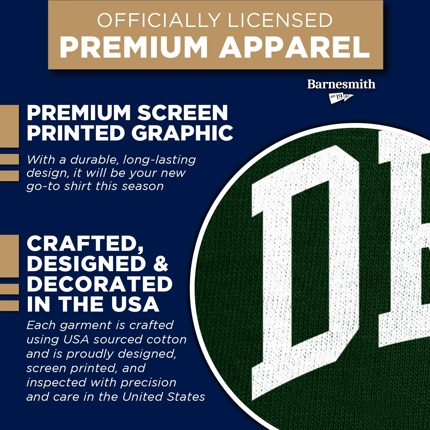 Drew University Classic T-Shirt (Green) sold by Barnesmith product image thumbnail 4