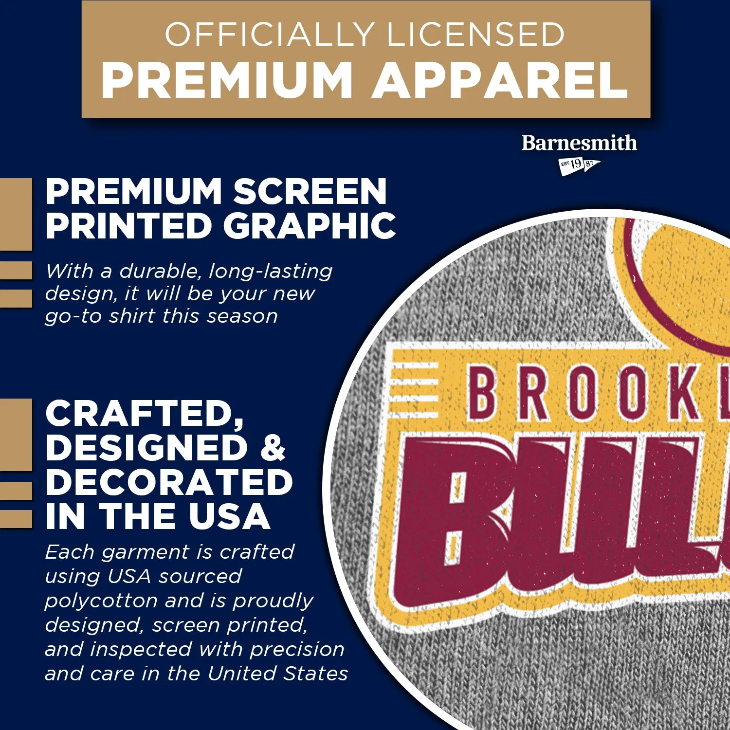 Brooklyn College Spirit T-Shirt (Charcoal Grey) sold by Barnesmith product image thumbnail 4