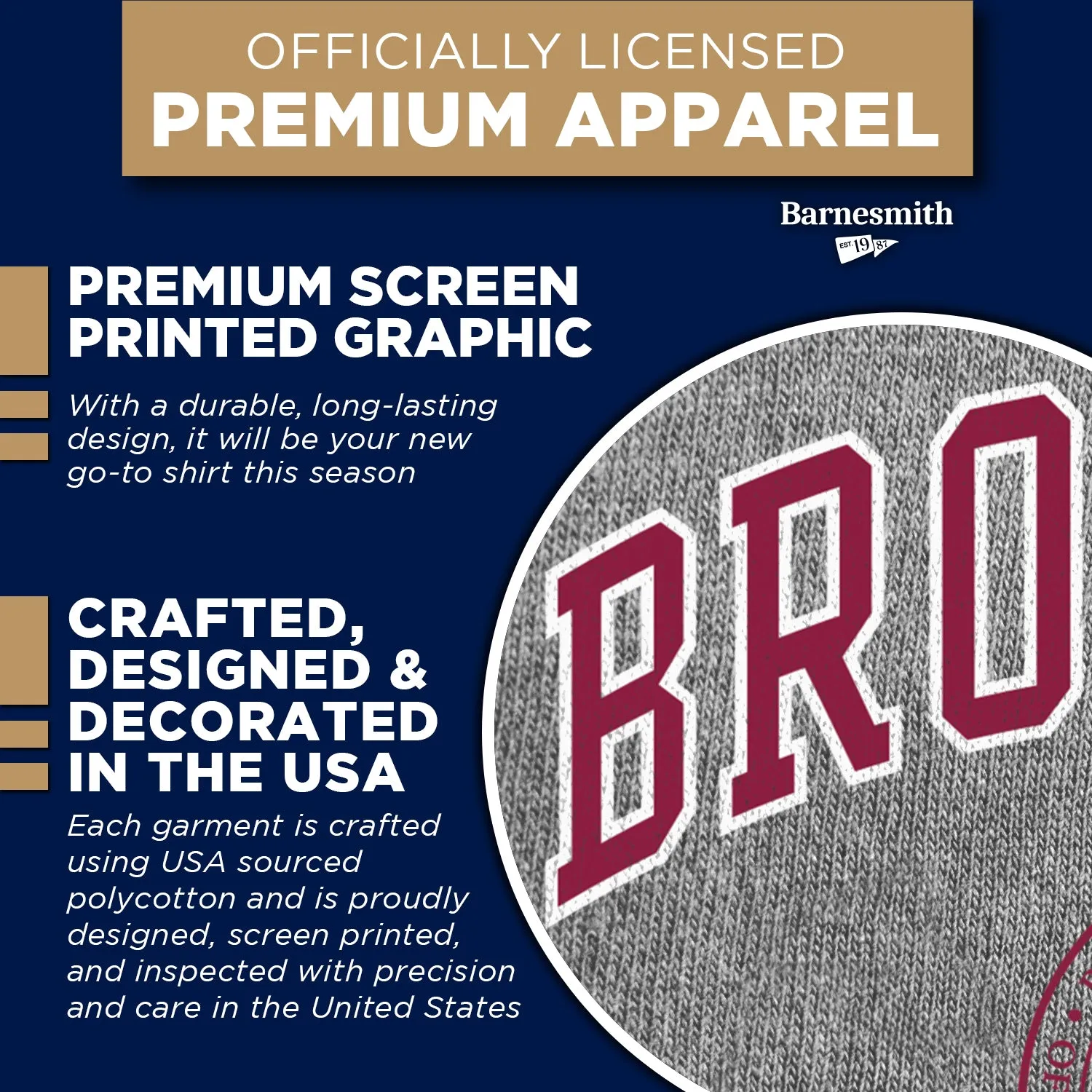 Brooklyn College Heritage T-Shirt (Charcoal Grey) sold by Barnesmith product image thumbnail 4