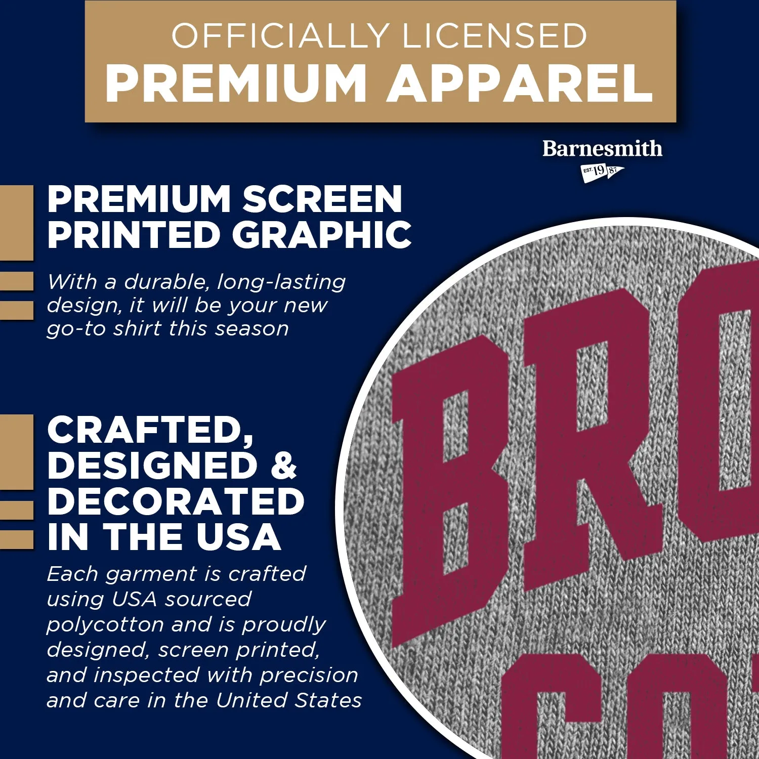 Brooklyn College Classic T-Shirt (Charcoal Grey) sold by Barnesmith product image thumbnail 4