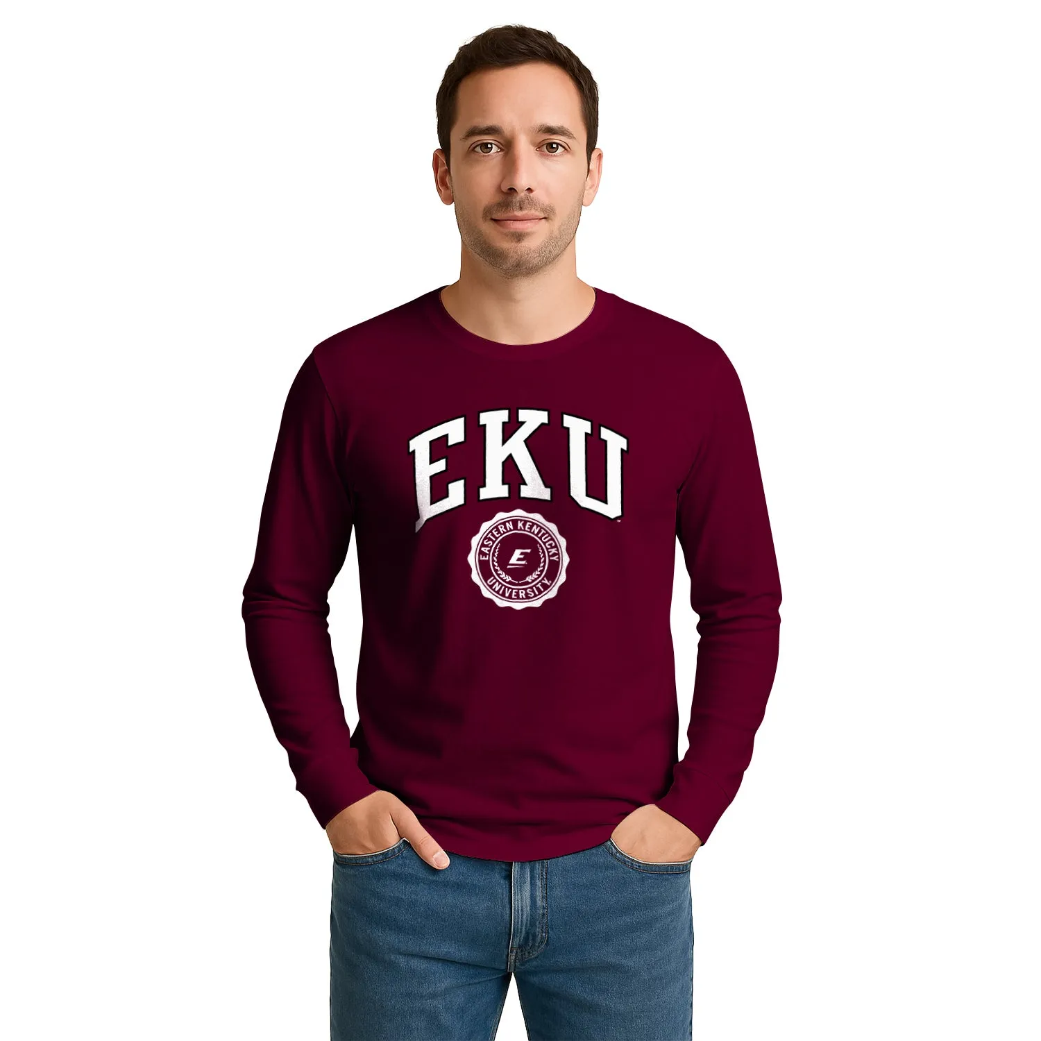 Eastern Kentucky University Heritage Long Sleeve T-Shirt (Maroon) sold by Barnesmith product image thumbnail 2