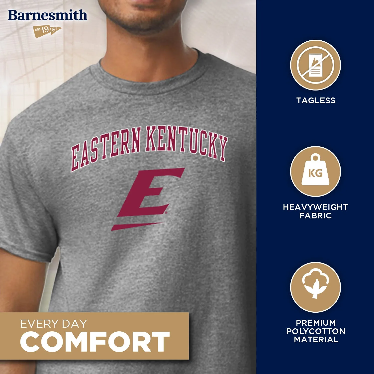 Eastern Kentucky University Spirit T-Shirt (Charcoal Grey) sold by Barnesmith product image thumbnail 3