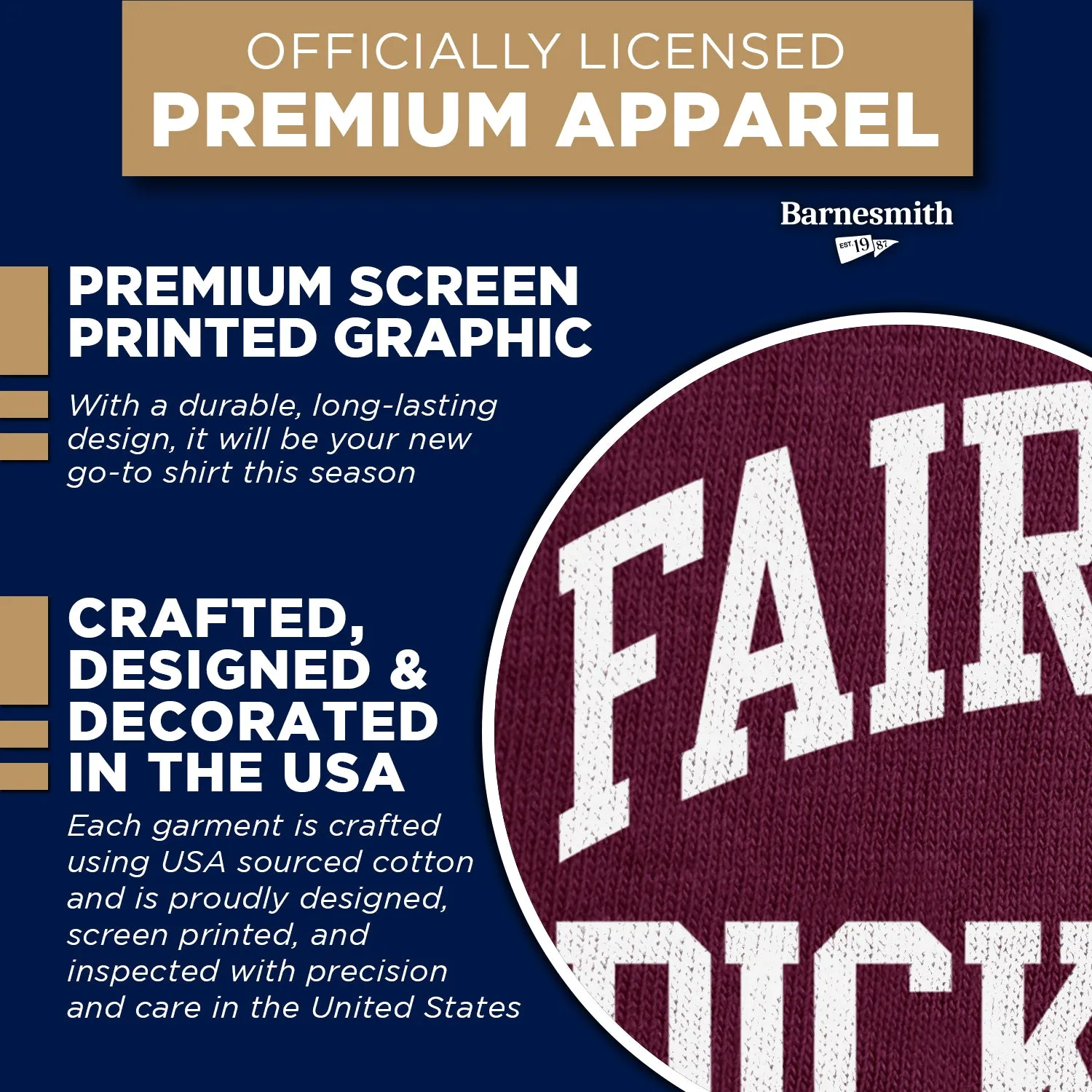 Fairleigh Dickinson University Classic T-Shirt (Maroon) sold by Barnesmith product image thumbnail 4