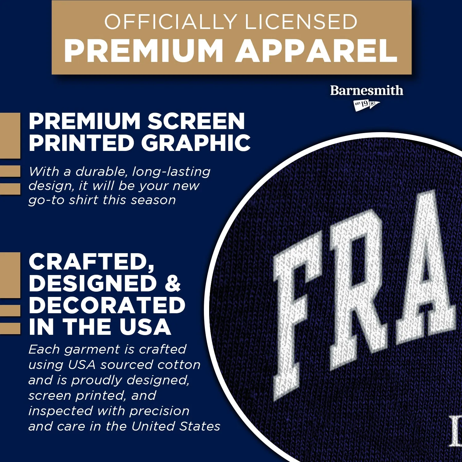 Franklin & Marshall College Spirit T-Shirt (Navy) sold by Barnesmith product image thumbnail 4