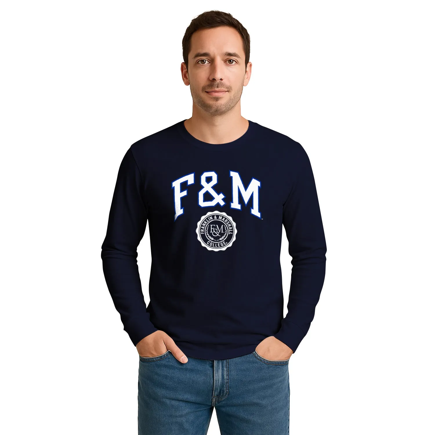 Franklin & Marshall College Heritage Long Sleeve T-Shirt (Navy) sold by Barnesmith product image thumbnail 2