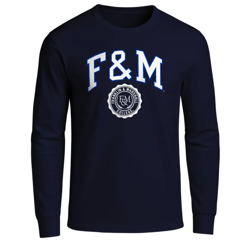 Franklin & Marshall College Heritage Long Sleeve T-Shirt (Navy) made by Barnesmith