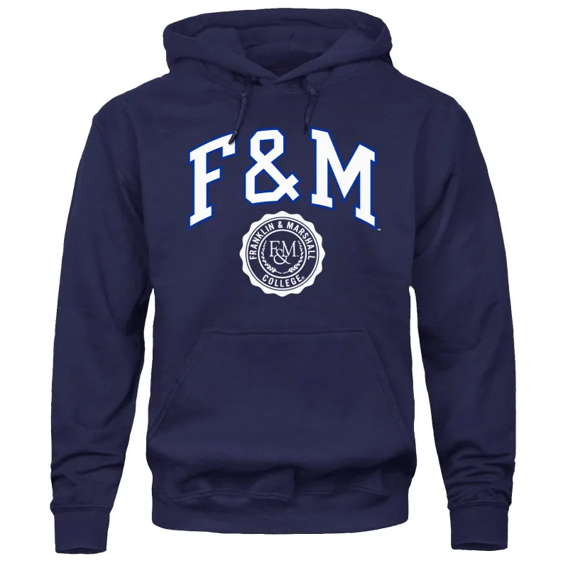 Franklin & Marshall College Heritage Hooded Sweatshirt (Navy) made by Barnesmith