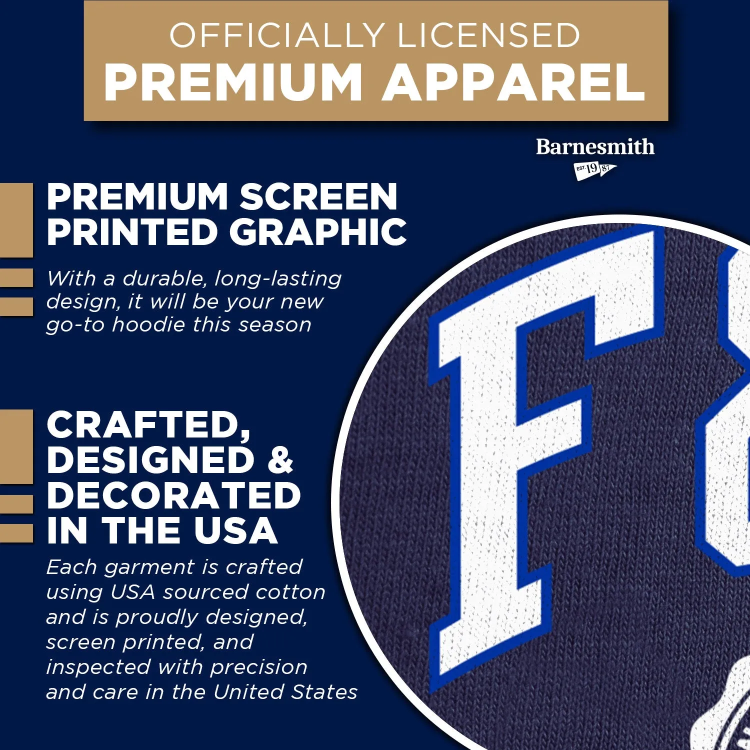 Franklin & Marshall College Heritage Hooded Sweatshirt (Navy) sold by Barnesmith product image thumbnail 4