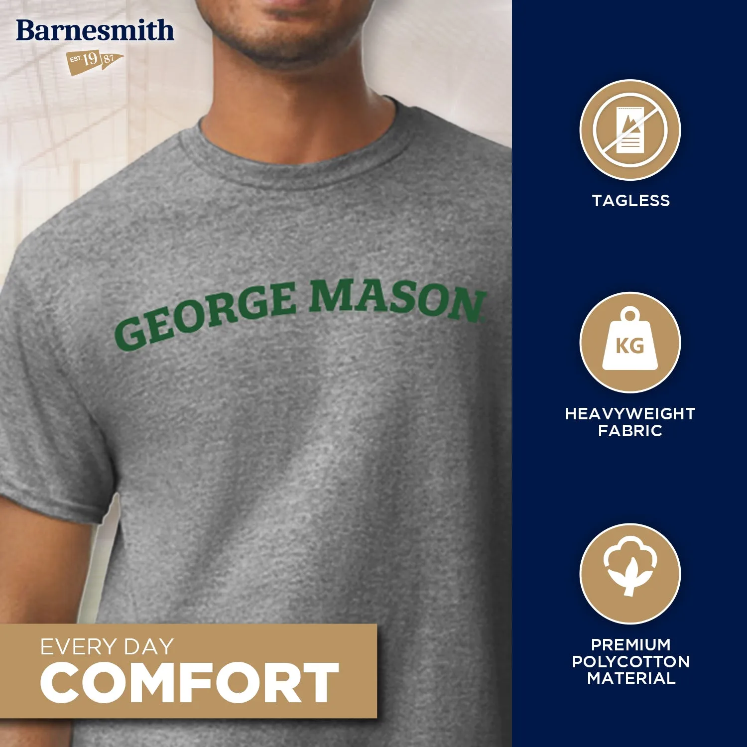 George Mason University Classic T-Shirt (Charcoal Grey) sold by Barnesmith product image thumbnail 3