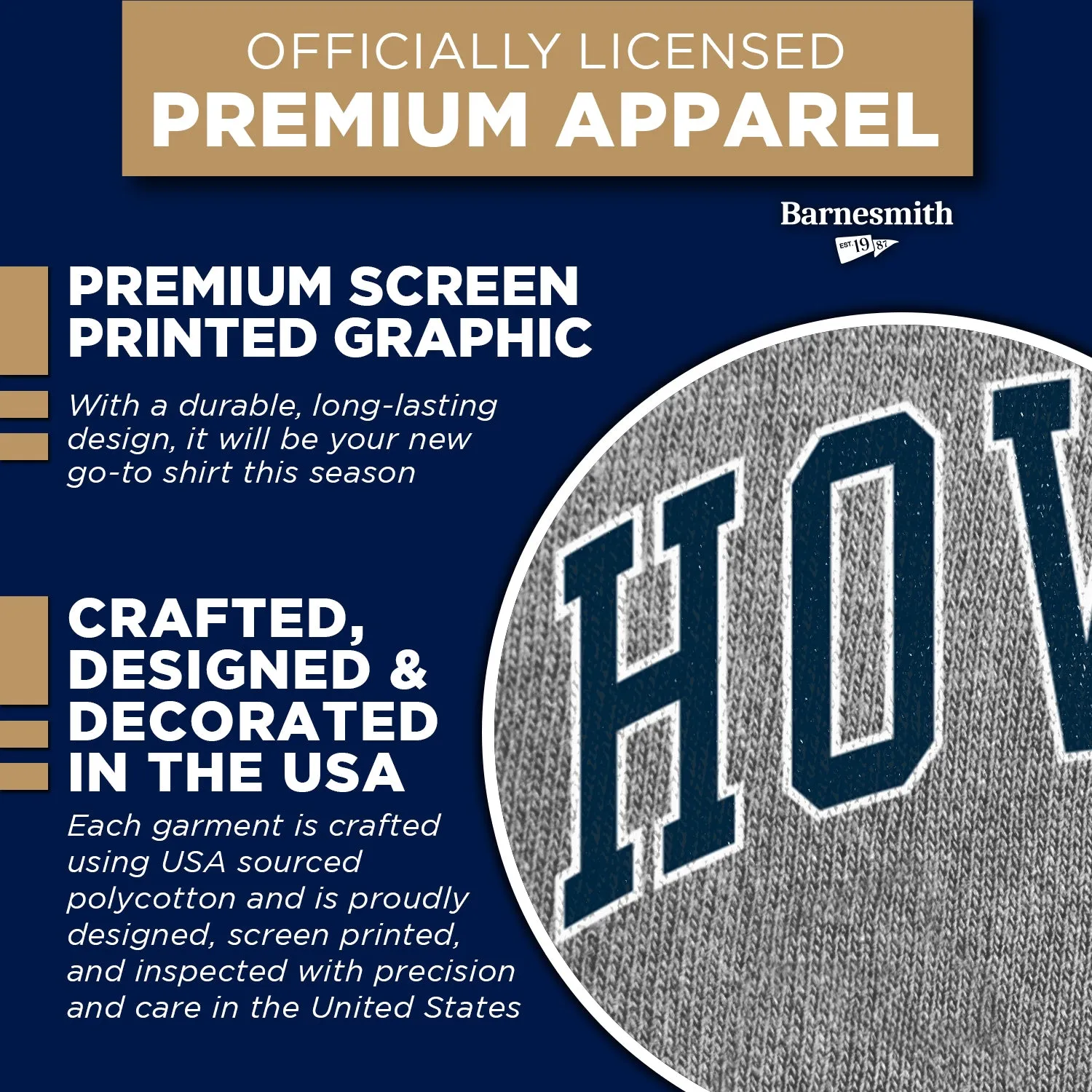 Howard University Spirit T-Shirt (Charcoal Grey) sold by Barnesmith product image thumbnail 4