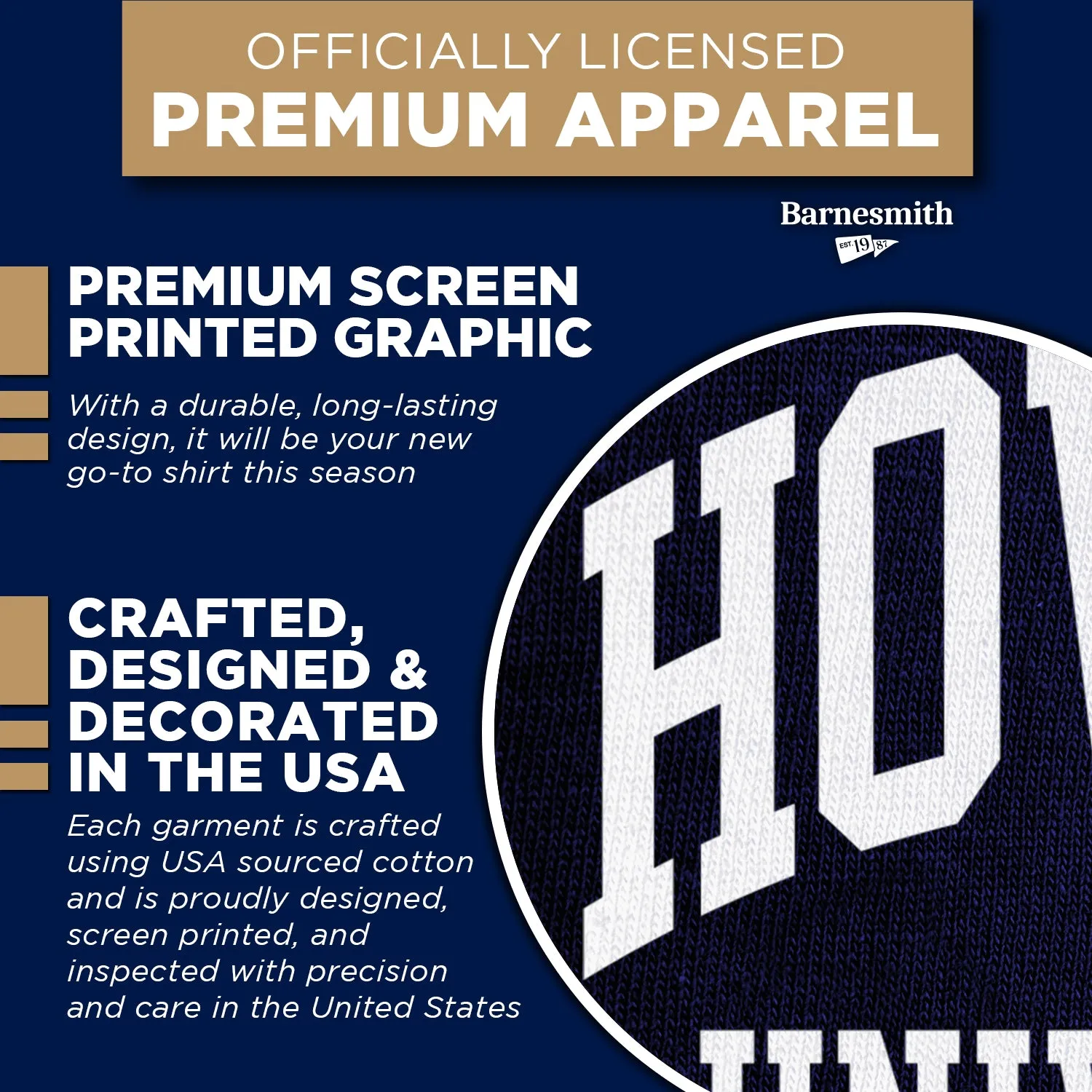 Howard University Classic T-Shirt (Navy) sold by Barnesmith product image thumbnail 4