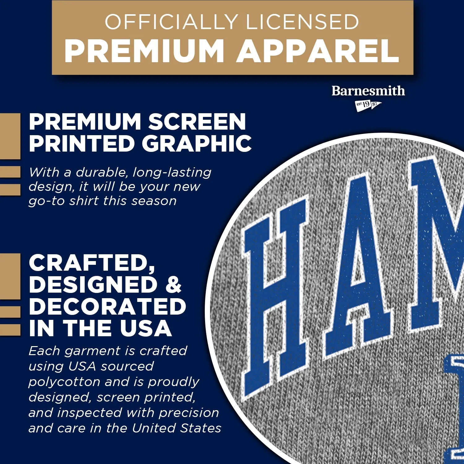 Hampton University Spirit T-Shirt (Charcoal Grey) sold by Barnesmith product image thumbnail 4