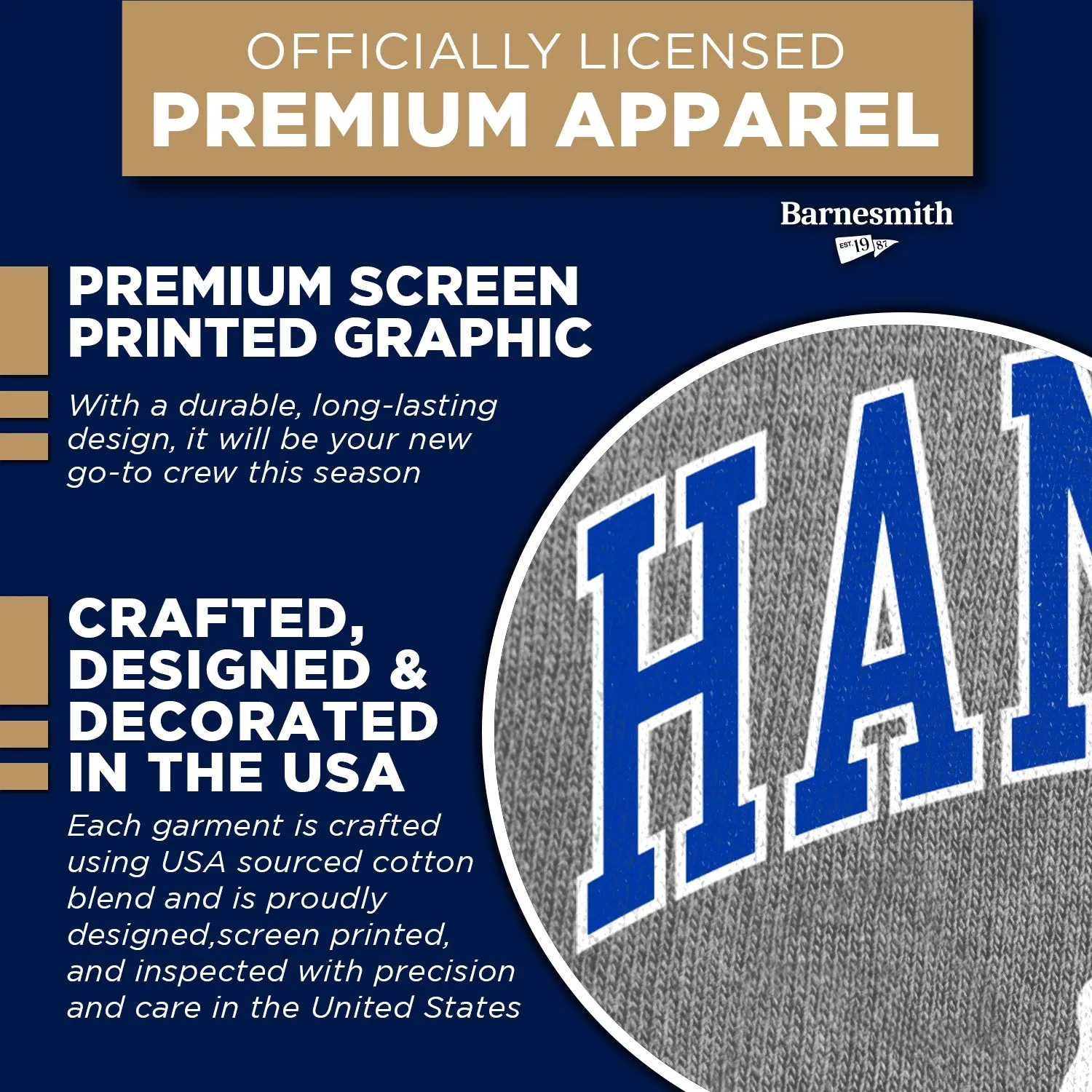 Hampton University Heritage Sweatshirt (Charcoal Grey) sold by Barnesmith product image thumbnail 4