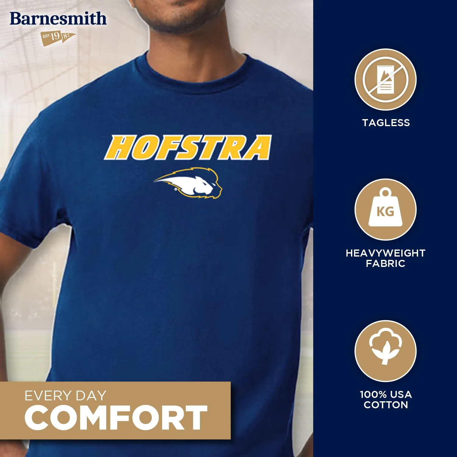 Hofstra University Spirit T-Shirt (Navy) sold by Barnesmith product image thumbnail 3