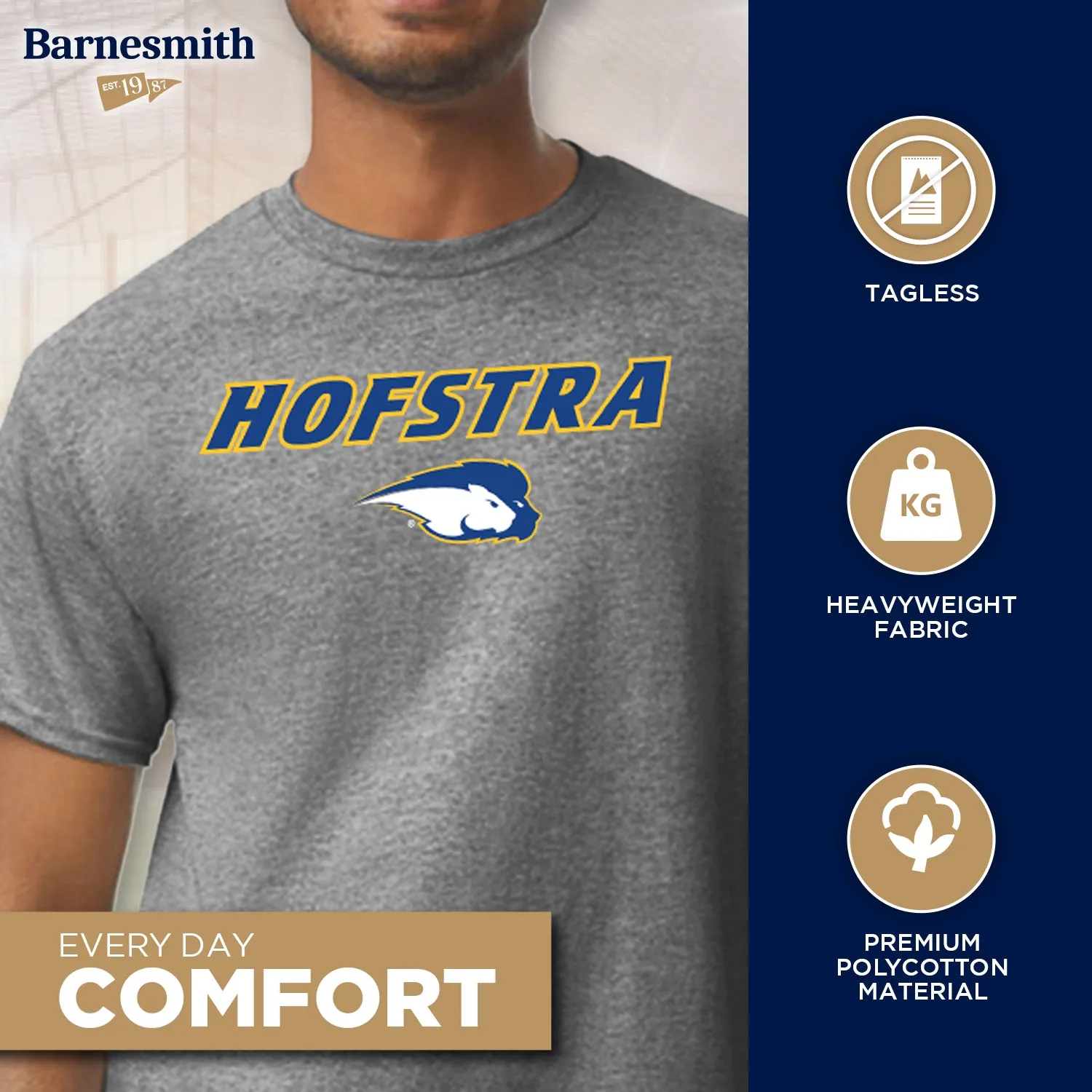 Hofstra University Spirit T-Shirt (Charcoal Grey) sold by Barnesmith product image thumbnail 3