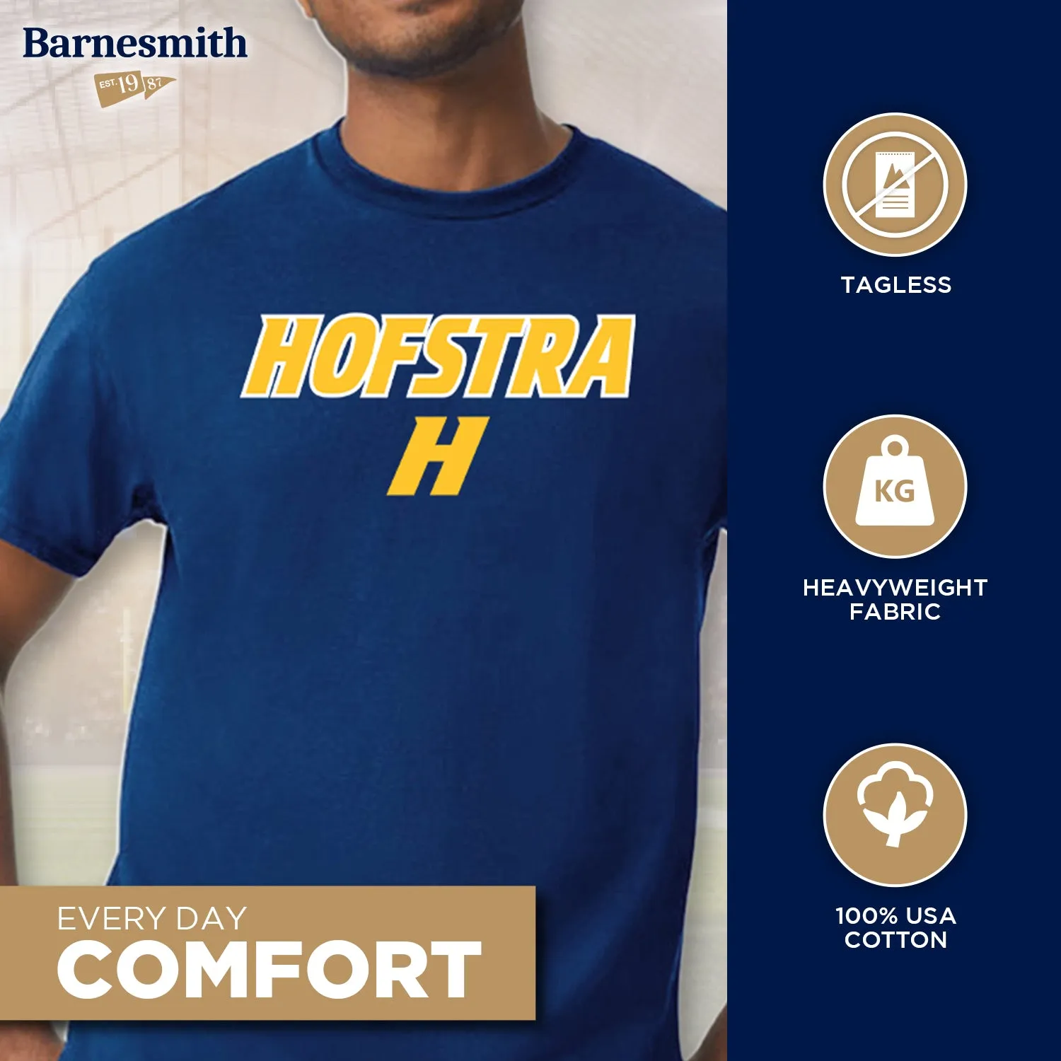 Hofstra University Heritage T-Shirt (Navy) sold by Barnesmith product image thumbnail 3