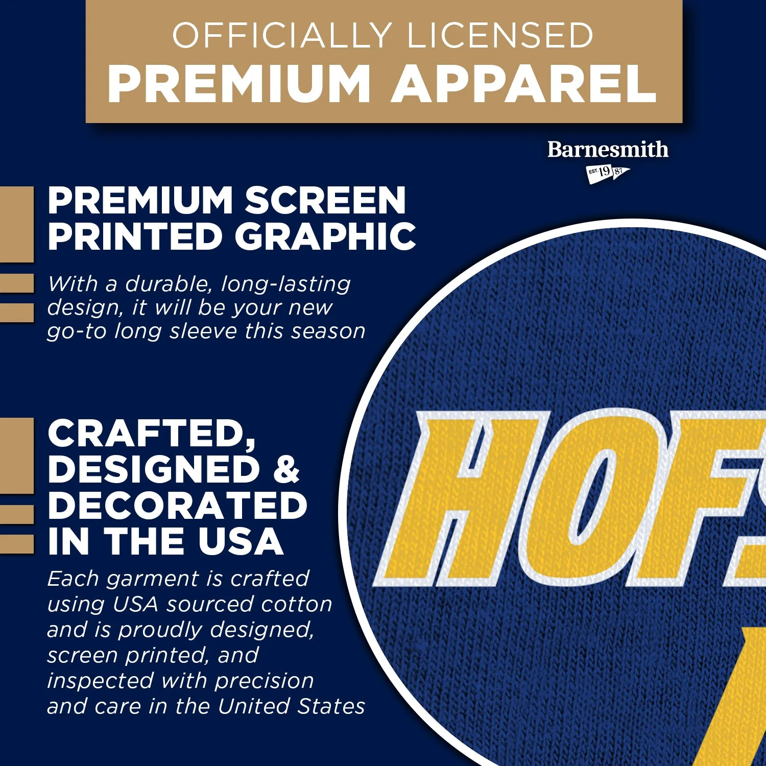 Hofstra University Heritage Long Sleeve T-Shirt (Navy) sold by Barnesmith product image thumbnail 4