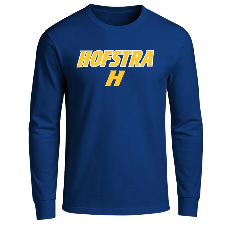Hofstra University Heritage Long Sleeve T-Shirt (Navy) sold by Barnesmith