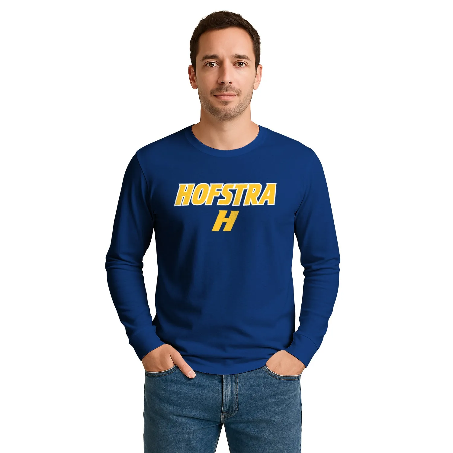 Hofstra University Heritage Long Sleeve T-Shirt (Navy) sold by Barnesmith product image thumbnail 2