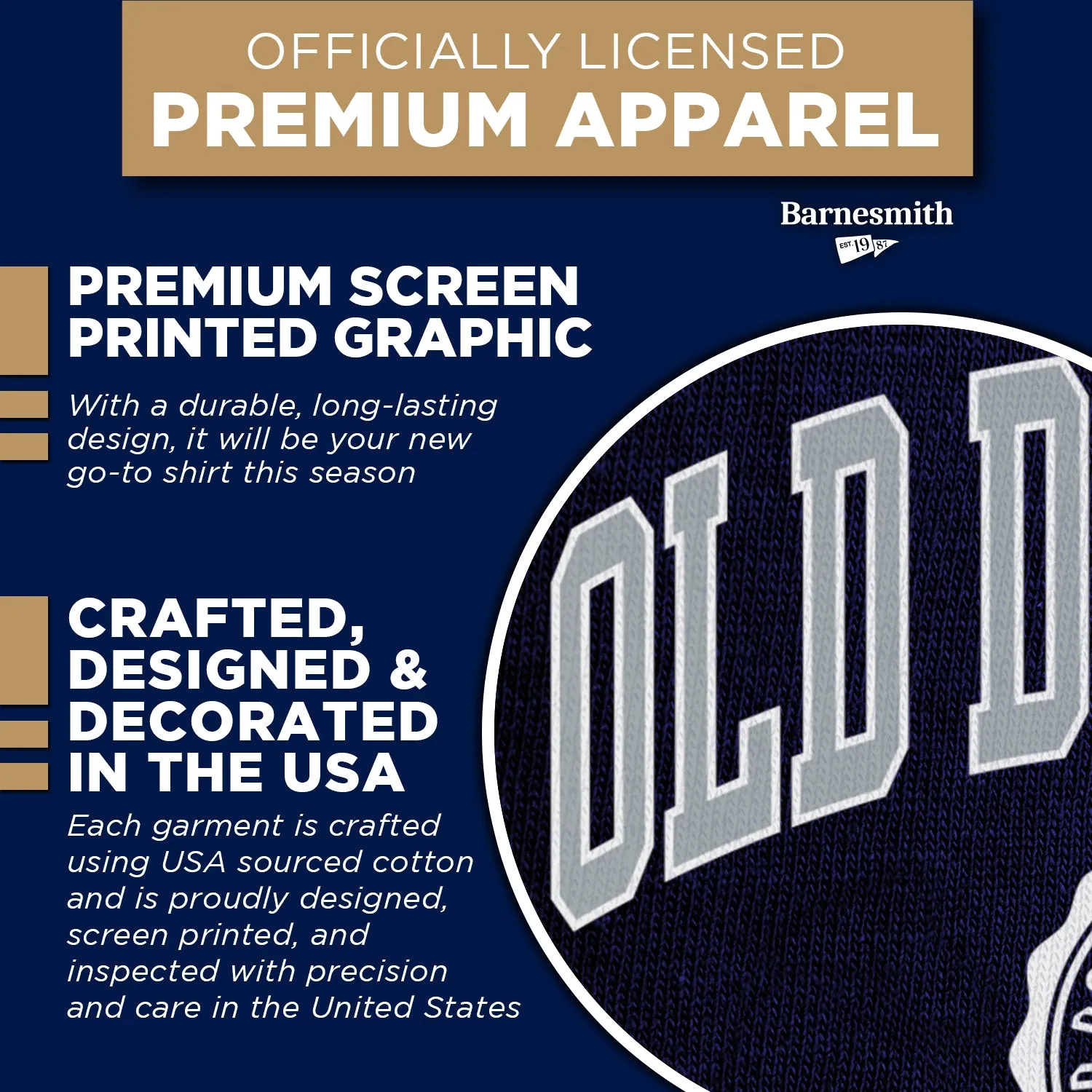 Old Dominion University Heritage T-Shirt (Navy) sold by Barnesmith product image thumbnail 4