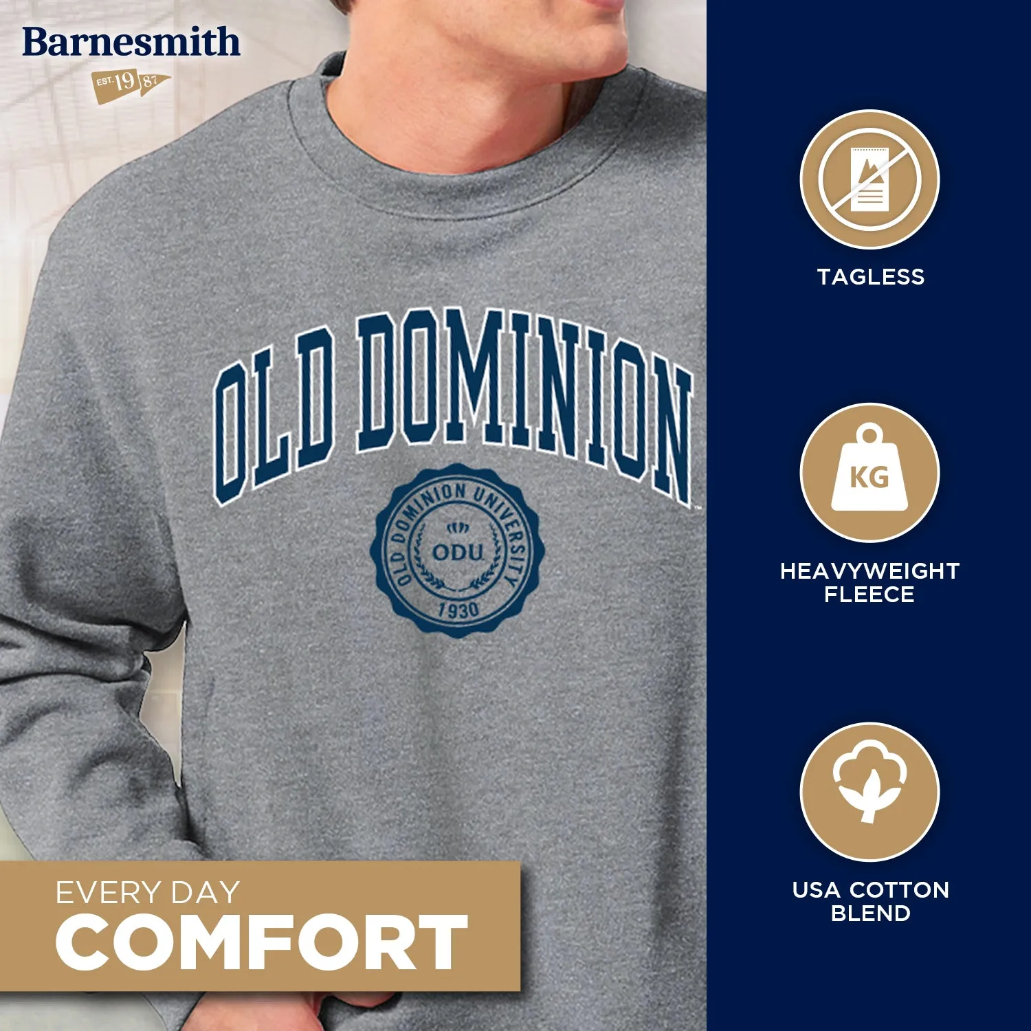 Old Dominion University Heritage Sweatshirt (Charcoal Grey) sold by Barnesmith product image thumbnail 3