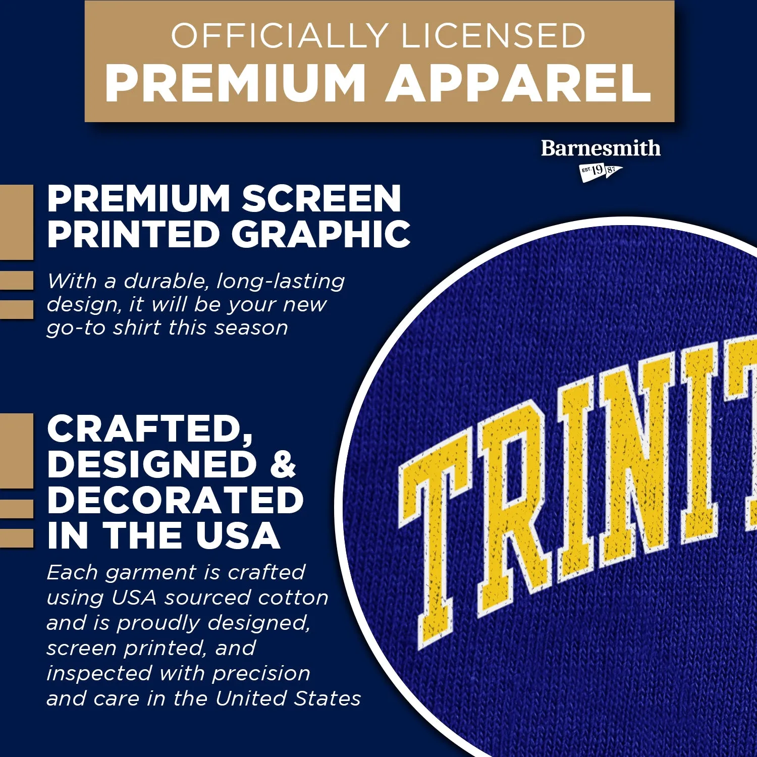 Trinity College Spirit T-Shirt (Navy) sold by Barnesmith product image thumbnail 4