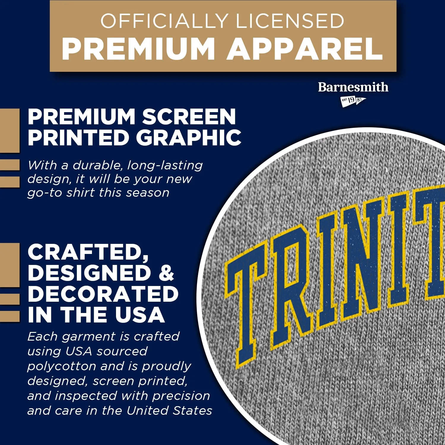 Trinity College Spirit T-Shirt (Charcoal Grey) sold by Barnesmith product image thumbnail 4