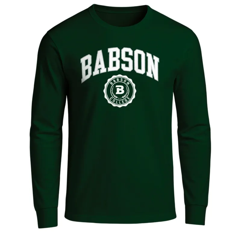 Babson College Heritage Long Sleeve T-Shirt (Green) sold by Barnesmith