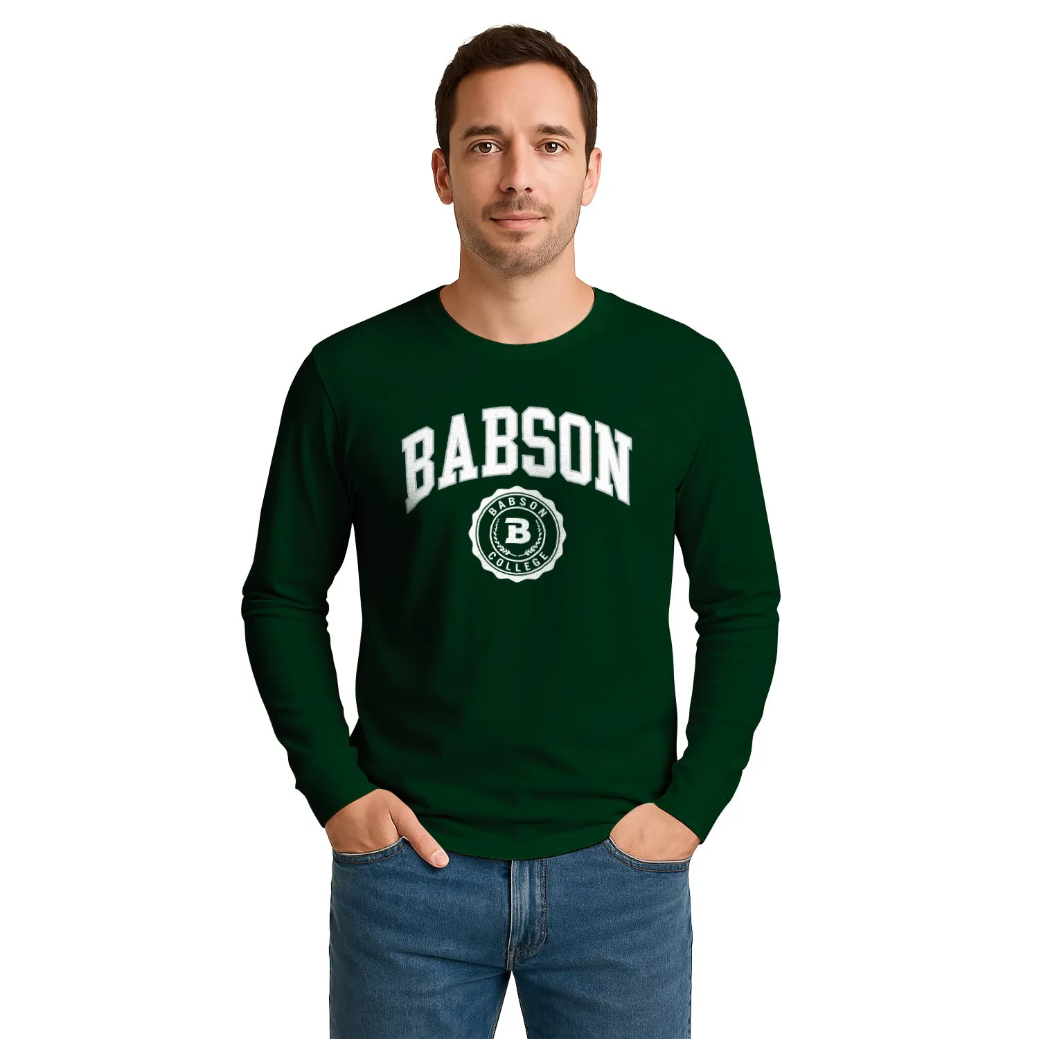 Babson College Heritage Long Sleeve T-Shirt (Green) sold by Barnesmith product image thumbnail 2