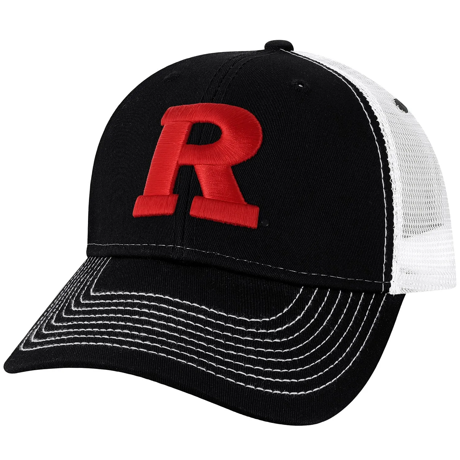Rutgers University Sideline Trucker Hat One-Size (Black/White) sold by Barnesmith