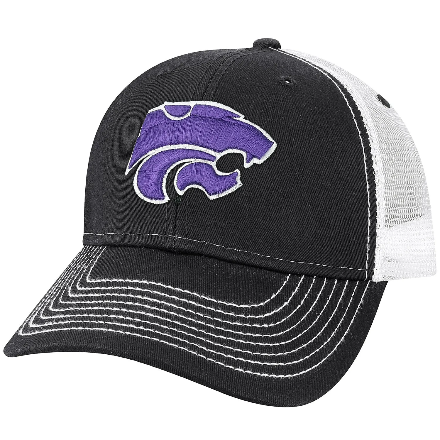 Kansas State University Sideline Trucker Hat One-Size (Dark Grey/White) sold by Barnesmith