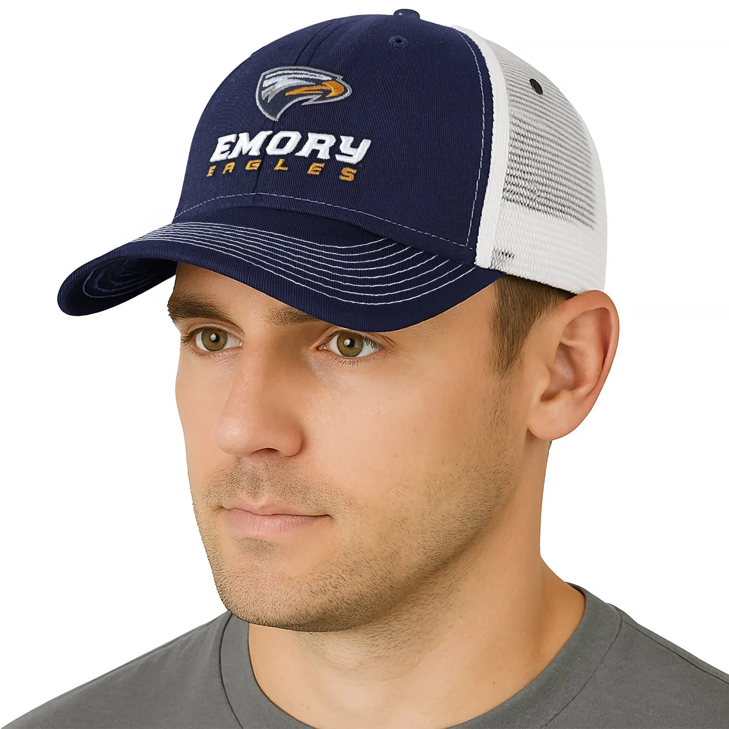 Emory University Sideline Trucker Hat One-Size (Navy/White) sold by Barnesmith product image thumbnail 2