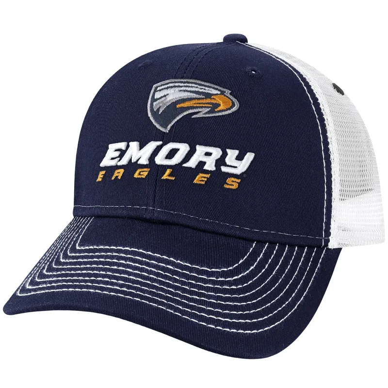 Emory University Sideline Trucker Hat One-Size (Navy/White) sold by Barnesmith