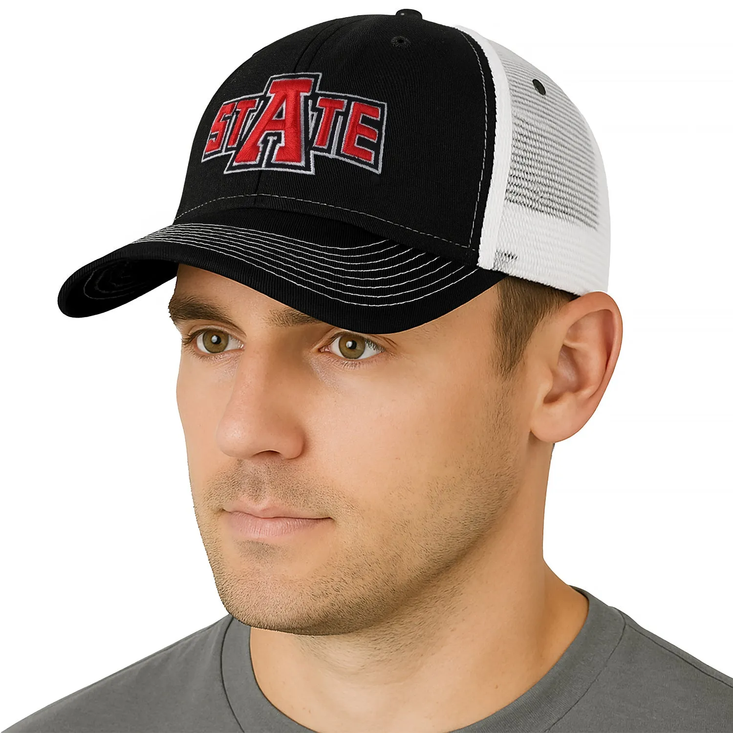 Arkansas State University Sideline Trucker Hat One-Size (Black/White) sold by Barnesmith product image thumbnail 2