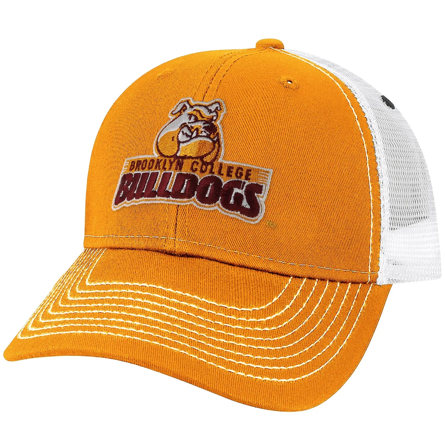 Brooklyn College Sideline Trucker Hat One-Size (Autumn Blaze/White) sold by Barnesmith