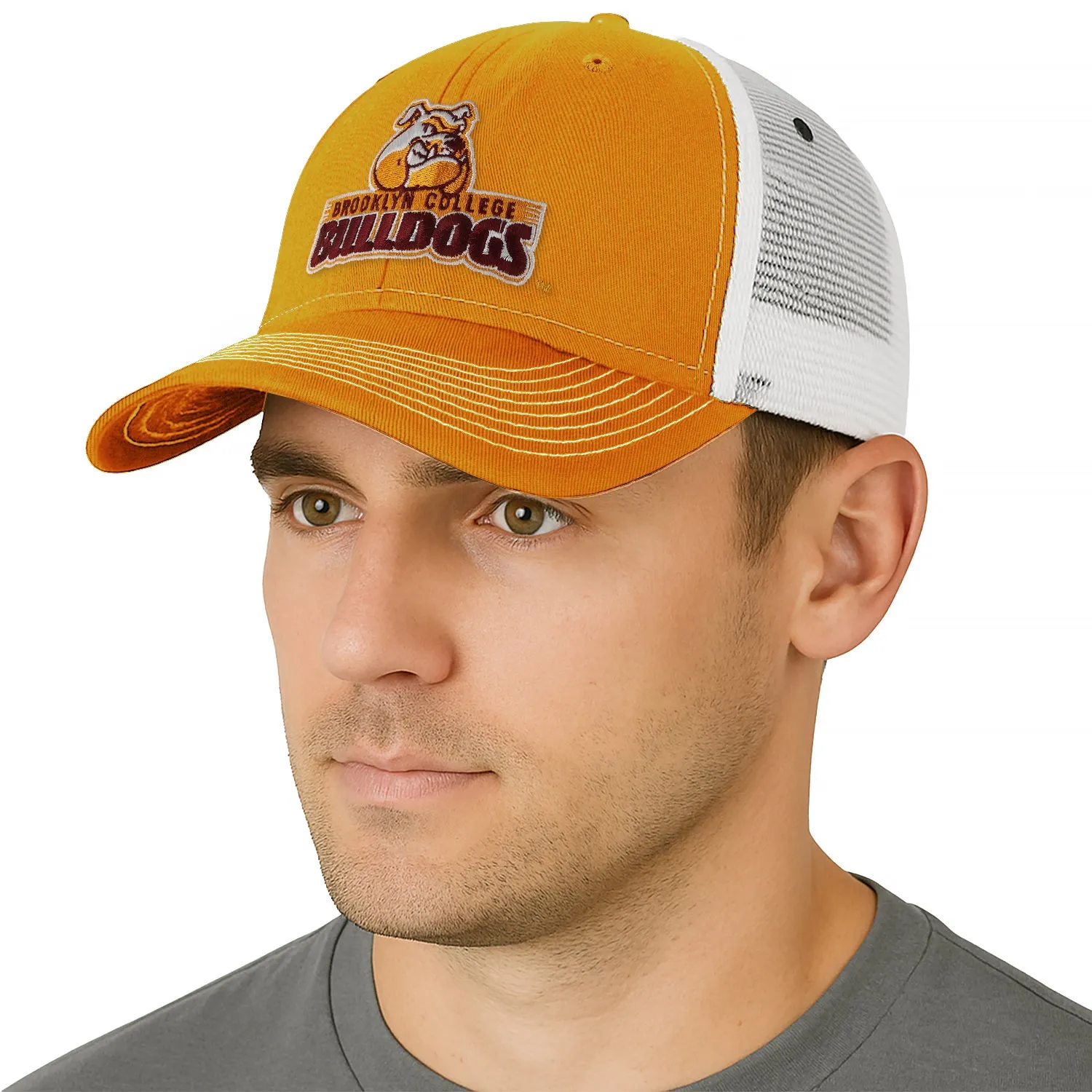 Brooklyn College Sideline Trucker Hat One-Size (Autumn Blaze/White) sold by Barnesmith product image thumbnail 2