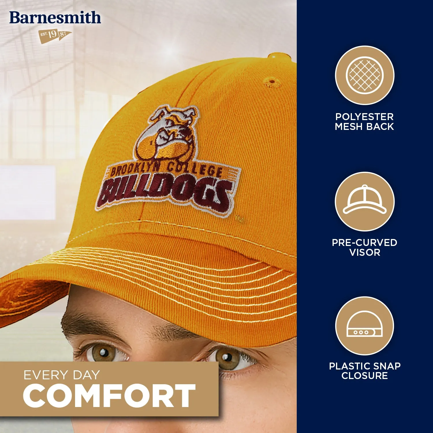 Brooklyn College Sideline Trucker Hat One-Size (Autumn Blaze/White) sold by Barnesmith product image thumbnail 3