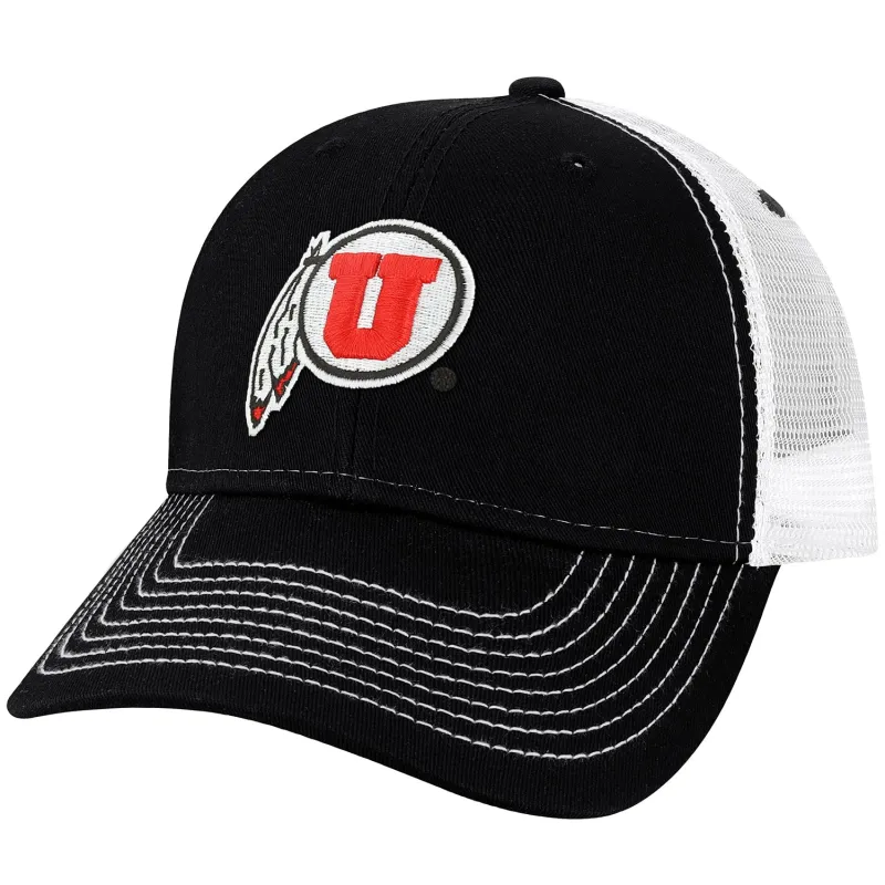 University of Utah Sideline Trucker Hat One-Size (Black/White) sold by Barnesmith