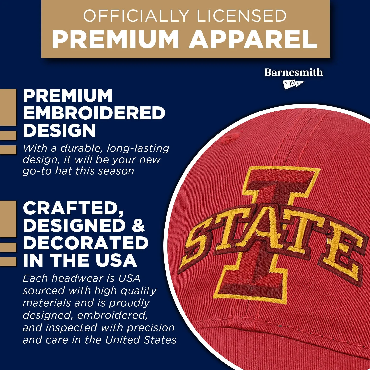 Iowa State University Spirit Baseball Hat One-Size (Cardinal) sold by Barnesmith product image thumbnail 4
