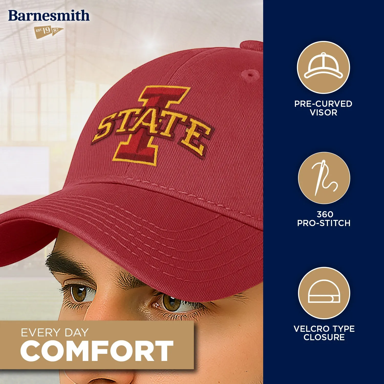 Iowa State University Spirit Baseball Hat One-Size (Cardinal) sold by Barnesmith product image thumbnail 3
