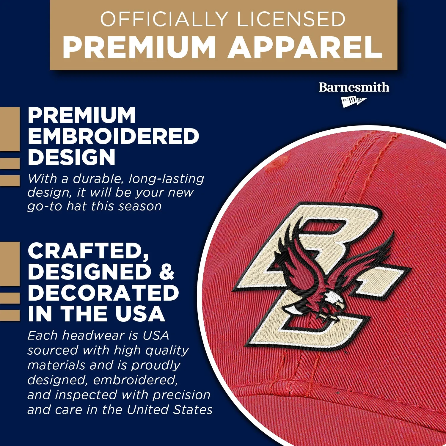 Boston College Spirit Baseball Hat One-Size (Cardinal) sold by Barnesmith product image thumbnail 4