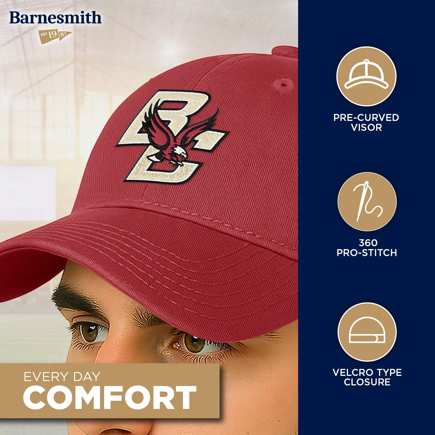 Boston College Spirit Baseball Hat One-Size (Cardinal) sold by Barnesmith product image thumbnail 3