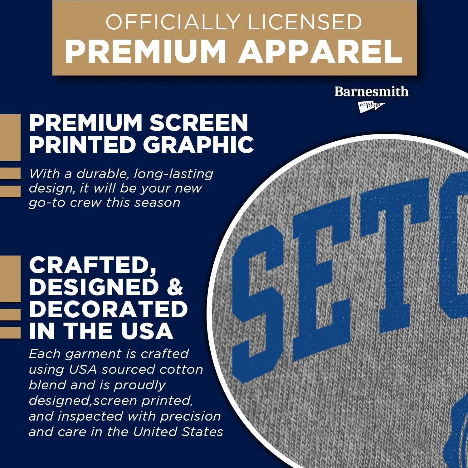 Seton Hall University Heritage Sweatshirt (Charcoal) sold by Barnesmith product image thumbnail 4