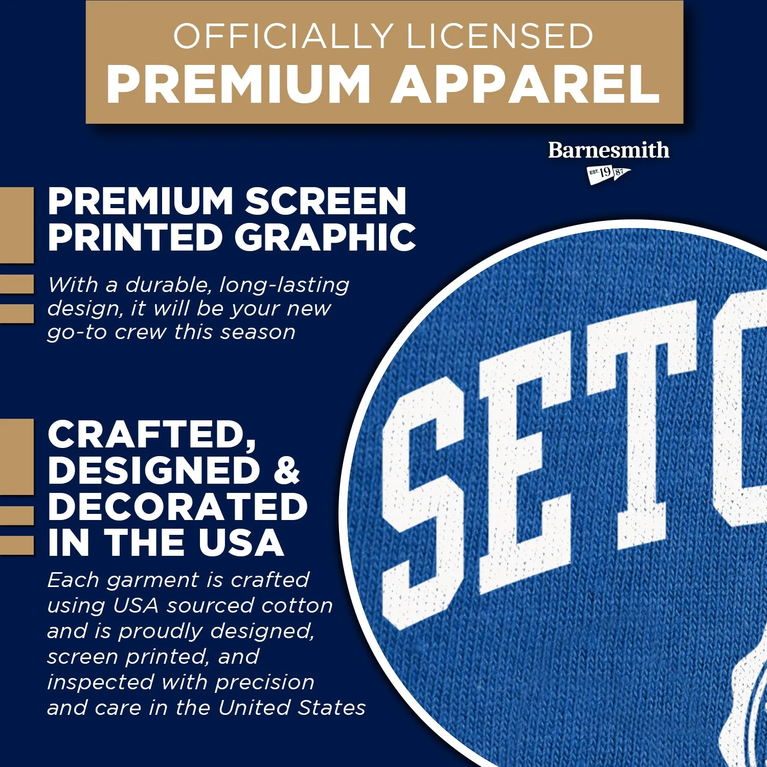 Seton Hall University Heritage Sweatshirt (Royal Blue) sold by Barnesmith product image thumbnail 4