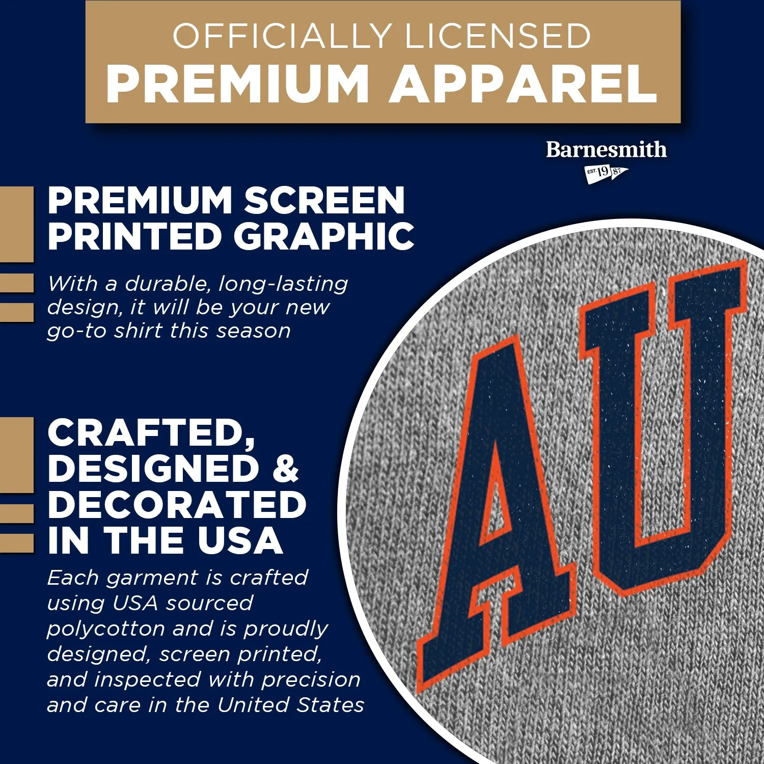 Auburn University Spirit T-Shirt (Charcoal Grey) sold by Barnesmith product image thumbnail 4